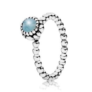 Pandora Birthstone Ring Aquamarine